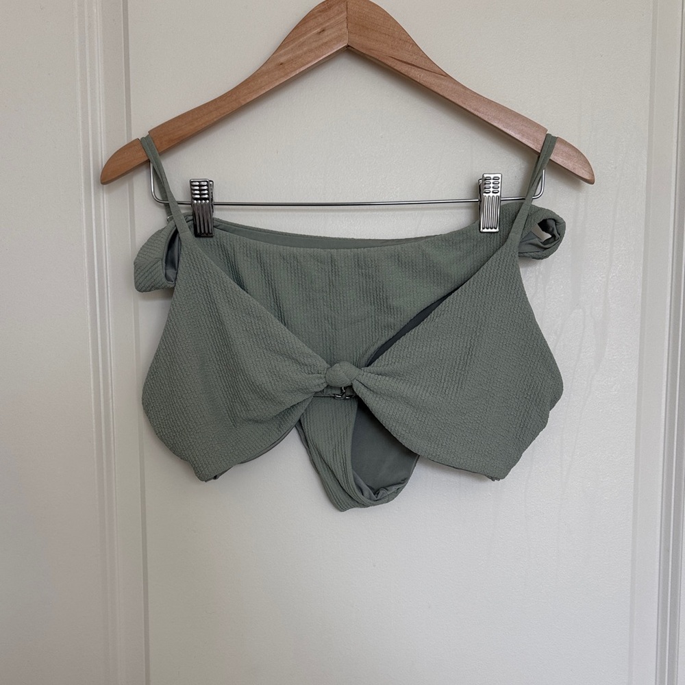 Sage Green Women's Tie-Front Bikini Top and Bikini Bottoms Dippin Daisys